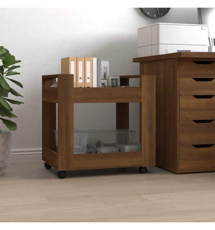 Chariot de bureau Chêne marron 60x45x60 cm Bois d'ingénierie | Mobilier & Déco