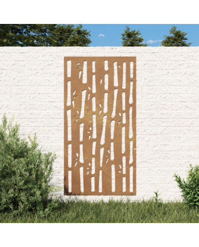 Décoration murale jardin 105x55 cm acier corten design bambou | Mobilier & Déco