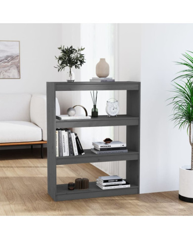 Bibliothèque/Séparateur de pièce Gris 80x30x103,5 cm Pin massif | Mobilier & Déco