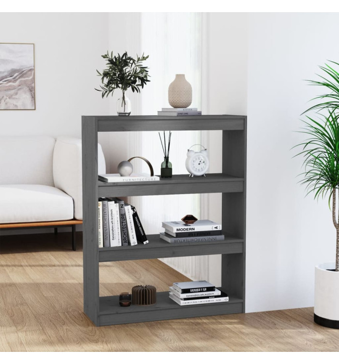 Bibliothèque/Séparateur de pièce Gris 80x30x103,5 cm Pin massif | Mobilier & Déco