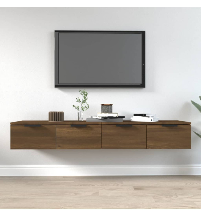 Armoires murales 2pcs Chêne marron 68x30x20cm Bois d'ingénierie | Mobilier & Déco