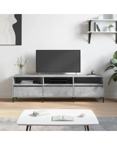 Meuble TV gris béton 150x30x44,5 cm bois d'ingénierie | Mobilier & Déco