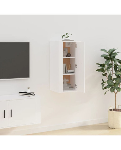 Meuble TV mural Blanc 40x34,5x80 cm | Mobilier & Déco