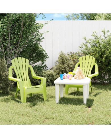 Chaises de jardin pour enfants lot de 2 vert 37x34x44 cm PP | Mobilier & Déco
