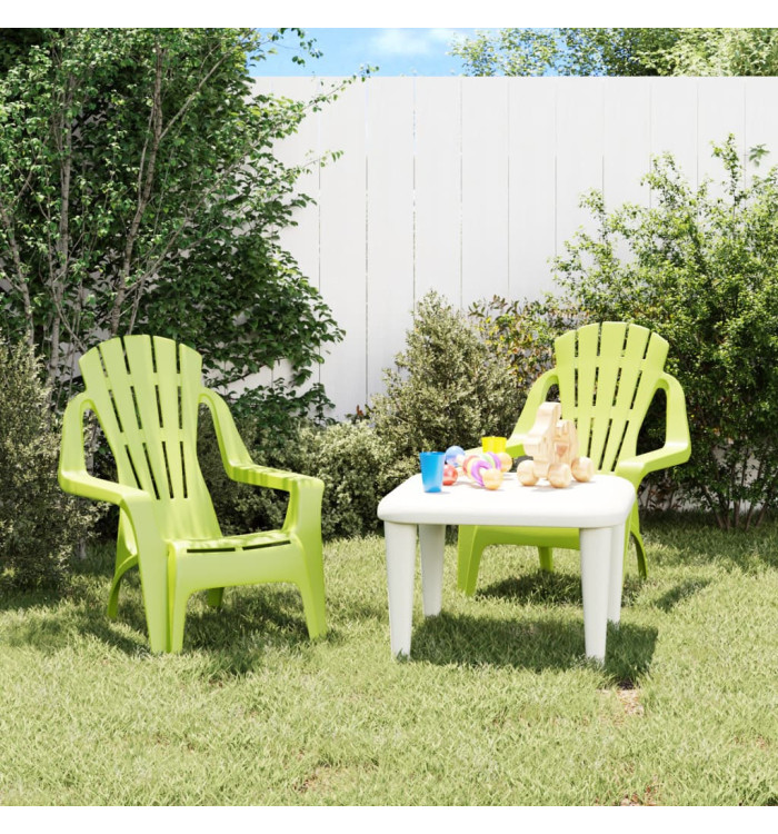 Chaises de jardin pour enfants lot de 2 vert 37x34x44 cm PP | Mobilier & Déco