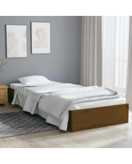 Cadre de lit sans matelas marron miel bois massif 75x190 cm | Mobilier & Déco