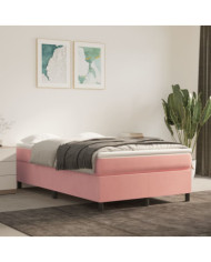 Sommier à lattes de lit avec matelas Rose 120x200 cm Velours | Mobilier & Déco