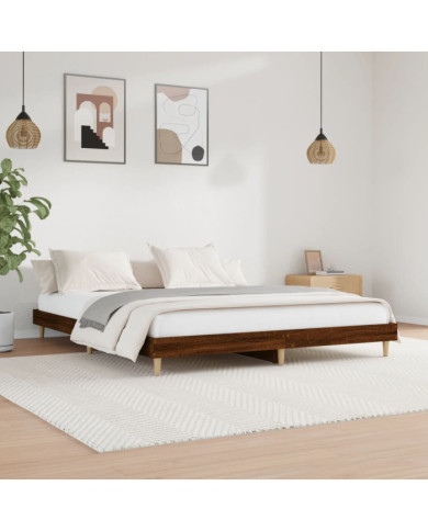 Cadre de lit sans matelas chêne marron 150x200 cm | Mobilier & Déco