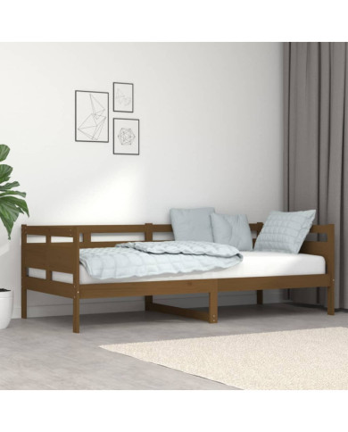 Lit de jour sans matelas marron miel bois pin massif 90x200 cm | Mobilier & Déco