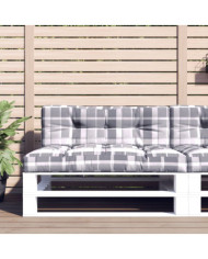 Coussins de palette lot de 2 motif à carreaux gris tissu | Mobilier & Déco