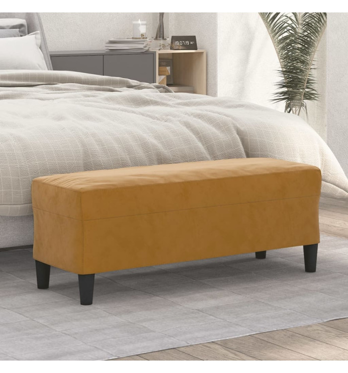 Banc Marron 100x35x41 cm Velours | Mobilier & Déco