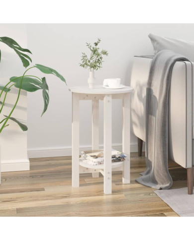 Table basse Blanc Ø 40x60 cm Bois massif de pin | Mobilier & Déco