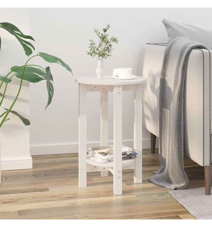 Table basse Blanc Ø 40x60 cm Bois massif de pin | Mobilier & Déco