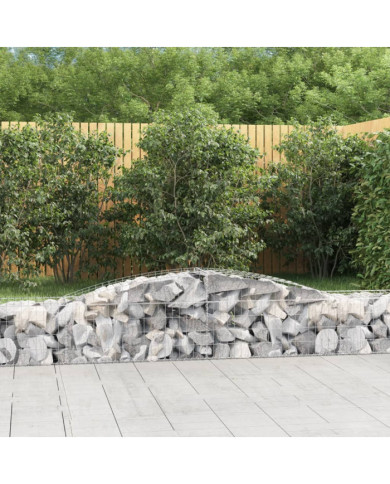 Paniers à gabions arqués 8 pcs 400x50x40/60 cm Fer galvanisé | Mobilier & Déco