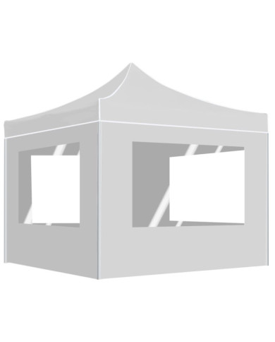 Tente de réception pliable avec parois Aluminium 3x3 m Blanc | Mobilier & Déco