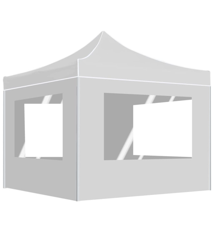 Tente de réception pliable avec parois Aluminium 3x3 m Blanc | Mobilier & Déco
