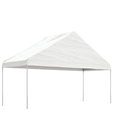 Belvédère avec toit blanc 5,88x2,23x3,75 m polyéthylène | Mobilier & Déco