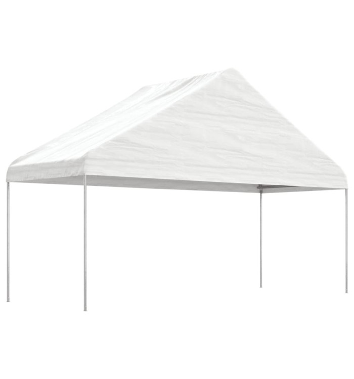 Belvédère avec toit blanc 5,88x2,23x3,75 m polyéthylène | Mobilier & Déco