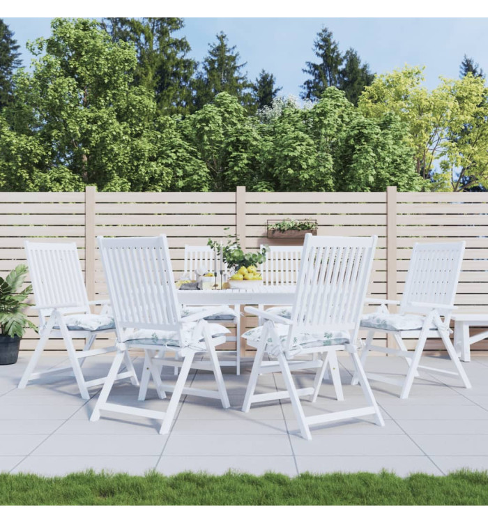 Coussins de chaise lot de 6 à motif de feuilles 50x50x7 cm | Mobilier & Déco