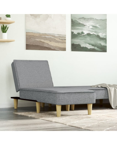 Chaise longue gris clair tissu | Mobilier & Déco