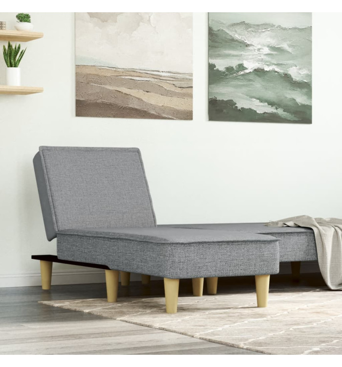 Chaise longue gris clair tissu | Mobilier & Déco