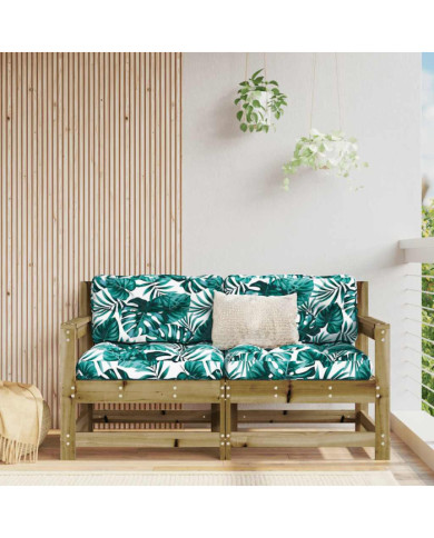 Chaises de jardin avec coussins lot de 2 bois de pin imprégné | Mobilier & Déco