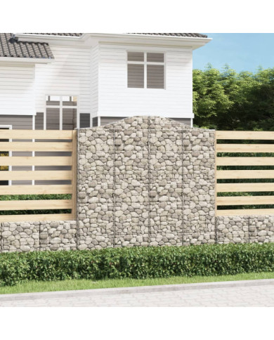 Paniers à gabions arqués 8 pcs 200x30x200/220 cm fer galvanisé | Mobilier & Déco