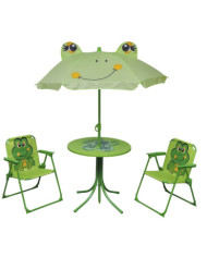 Ensemble de bistro avec parasol pour enfants 3 pcs Vert | Mobilier & Déco