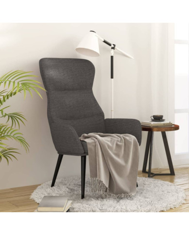 Chaise de relaxation Gris foncé Tissu | Mobilier & Déco