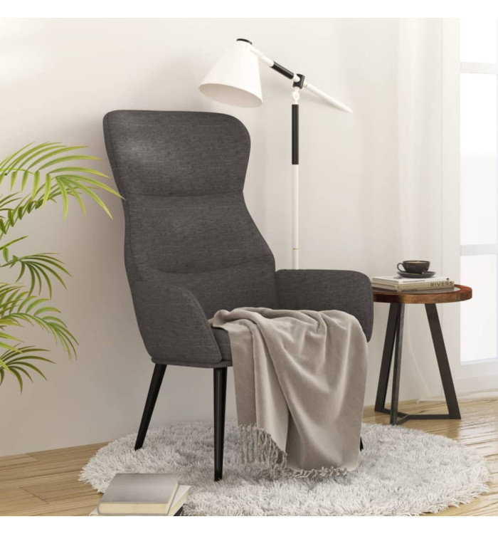 Chaise de relaxation Gris foncé Tissu | Mobilier & Déco
