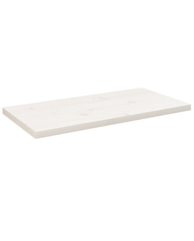 Dessus de table blanc 80x40x2,5 cm bois de pin massif | Mobilier & Déco