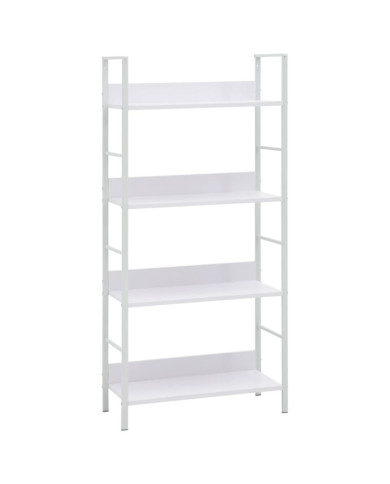 Bibliothèque à 4 niveaux blanc 60x27,6x124,5 cm bois ingénierie | Mobilier & Déco