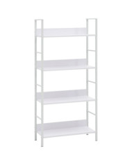 Bibliothèque à 4 niveaux blanc 60x27,6x124,5 cm bois ingénierie | Mobilier & Déco