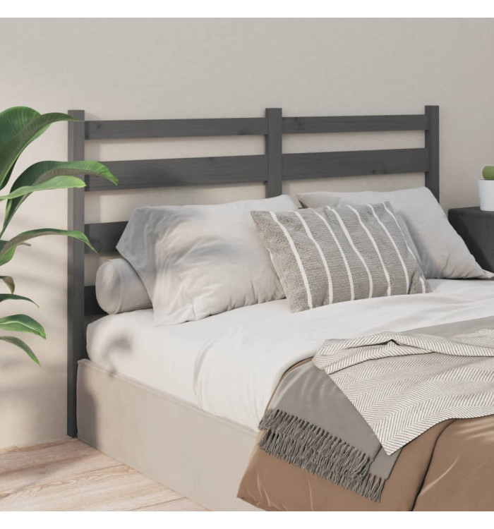 Tête de lit Gris 146x4x100 cm Bois massif de pin | Mobilier & Déco