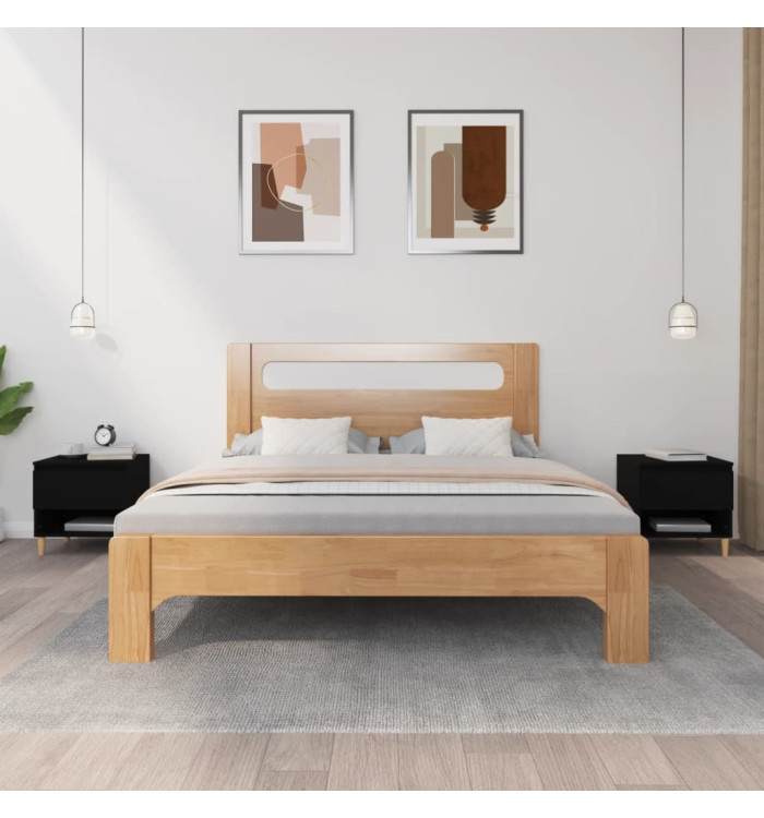Tables de chevet 2 pcs Noir 50x46x50 cm Bois d’ingénierie | Mobilier & Déco