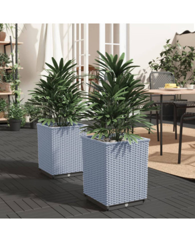 Jardinières 2 pcs gris clair 30x30x37 cm polypropylène | Mobilier & Déco