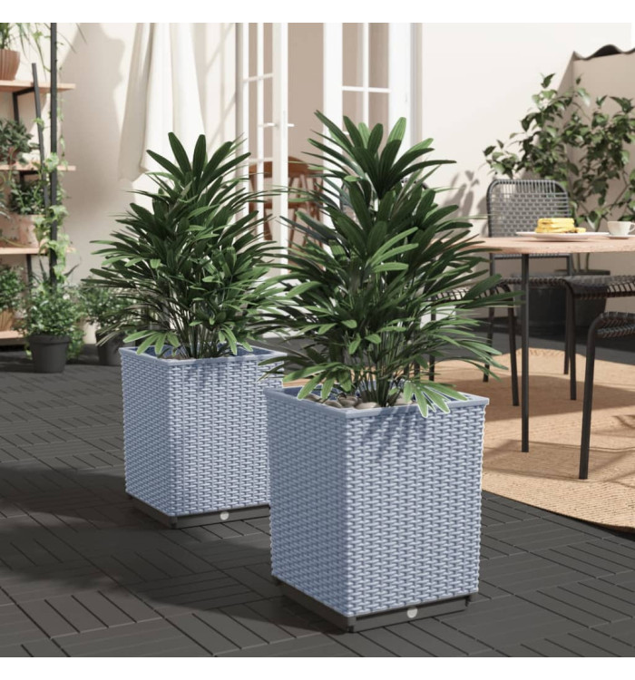 Jardinières 2 pcs gris clair 30x30x37 cm polypropylène | Mobilier & Déco