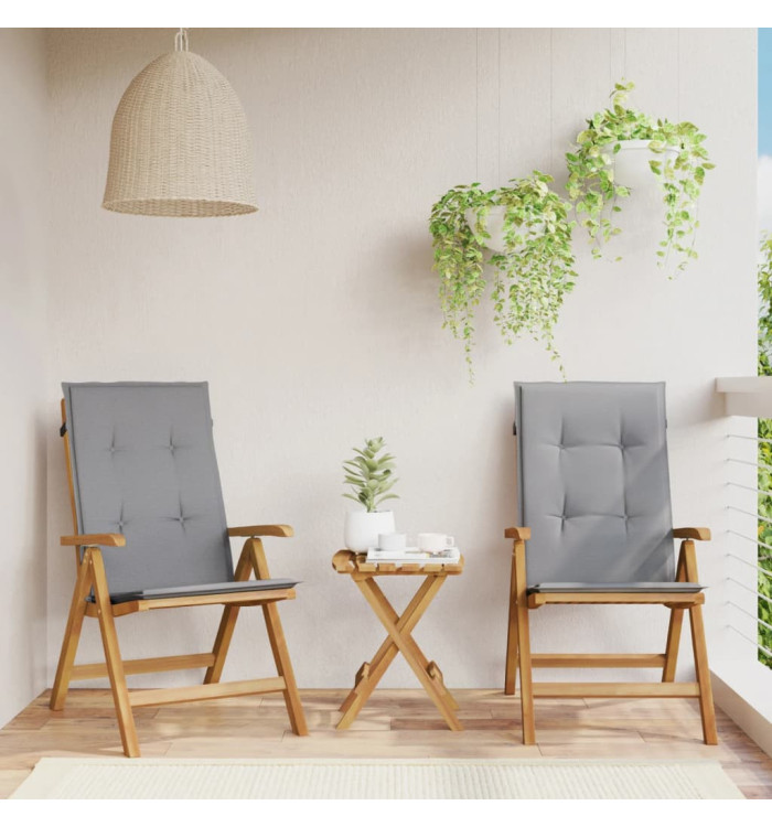 Chaises de jardin inclinables lot de 2 et coussins teck massif | Mobilier & Déco
