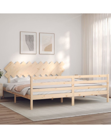 Cadre de lit sans matelas 200x200 cm bois massif | Mobilier & Déco