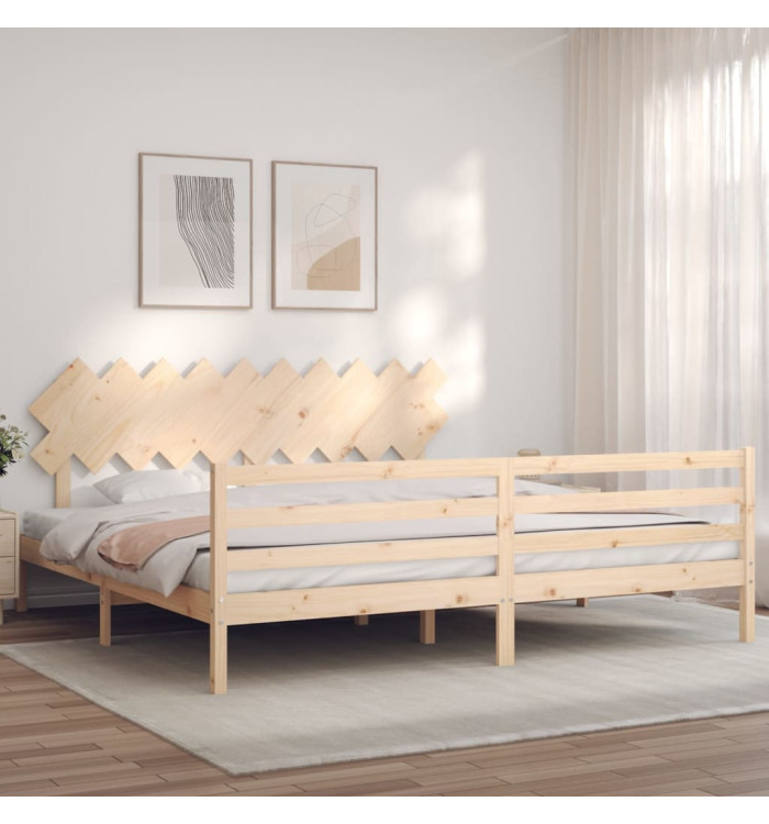 Cadre de lit sans matelas 200x200 cm bois massif | Mobilier & Déco