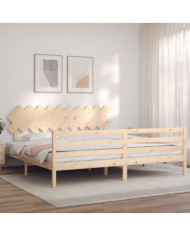 Cadre de lit sans matelas 200x200 cm bois massif | Mobilier & Déco