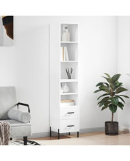 Buffet haut Blanc 34,5x34x180 cm Bois d'ingénierie | Mobilier & Déco