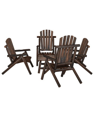 Ensemble de salon de jardin 5 pcs bois massif d'épicéa | Mobilier & Déco
