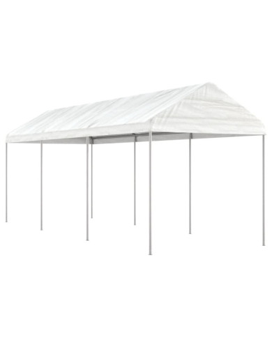 Belvédère avec toit blanc 6,69x2,28x2,69 m polyéthylène | Mobilier & Déco