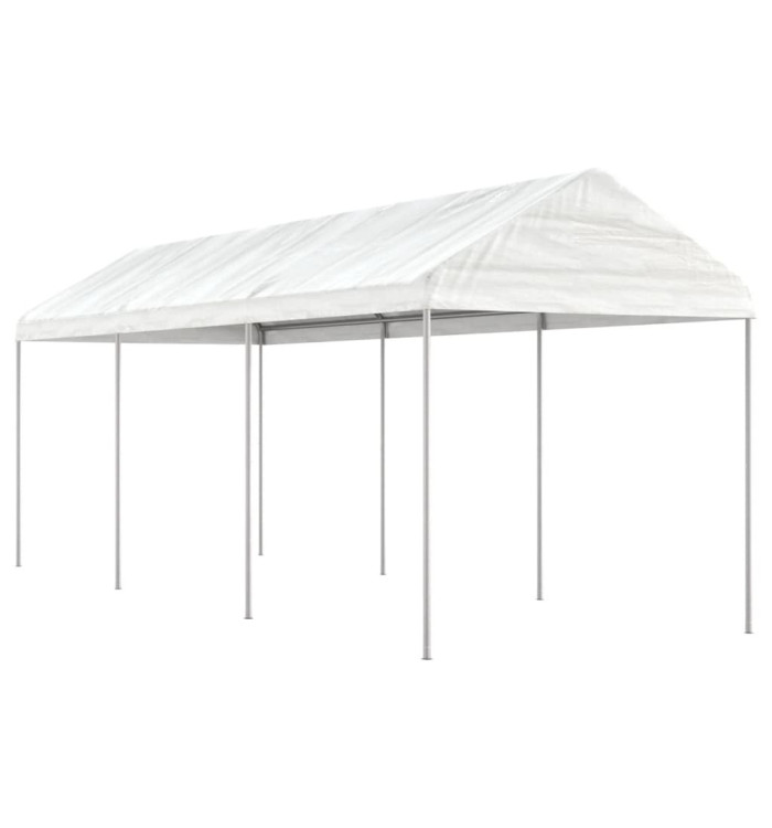 Belvédère avec toit blanc 6,69x2,28x2,69 m polyéthylène | Mobilier & Déco