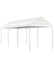 Belvédère avec toit blanc 6,69x2,28x2,69 m polyéthylène | Mobilier & Déco