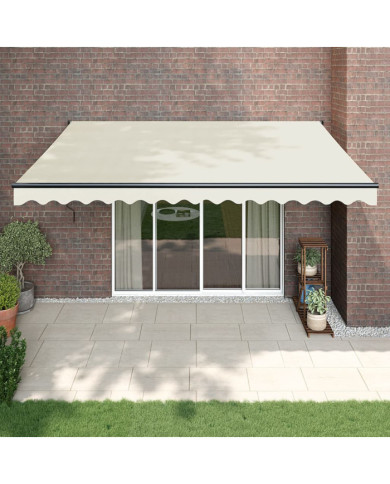 Auvent rétractable crème 4,5x3 m tissu et aluminium | Mobilier & Déco