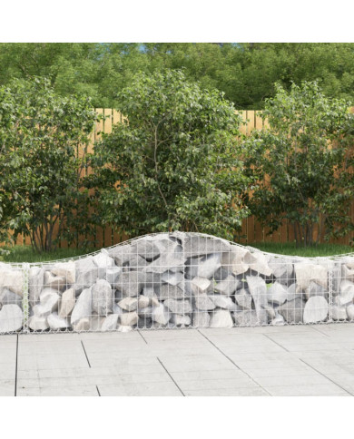 Paniers à gabions arqués 3 pcs 200x30x40/60 cm Fer galvanisé | Mobilier & Déco