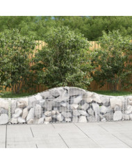 Paniers à gabions arqués 3 pcs 200x30x40/60 cm Fer galvanisé | Mobilier & Déco