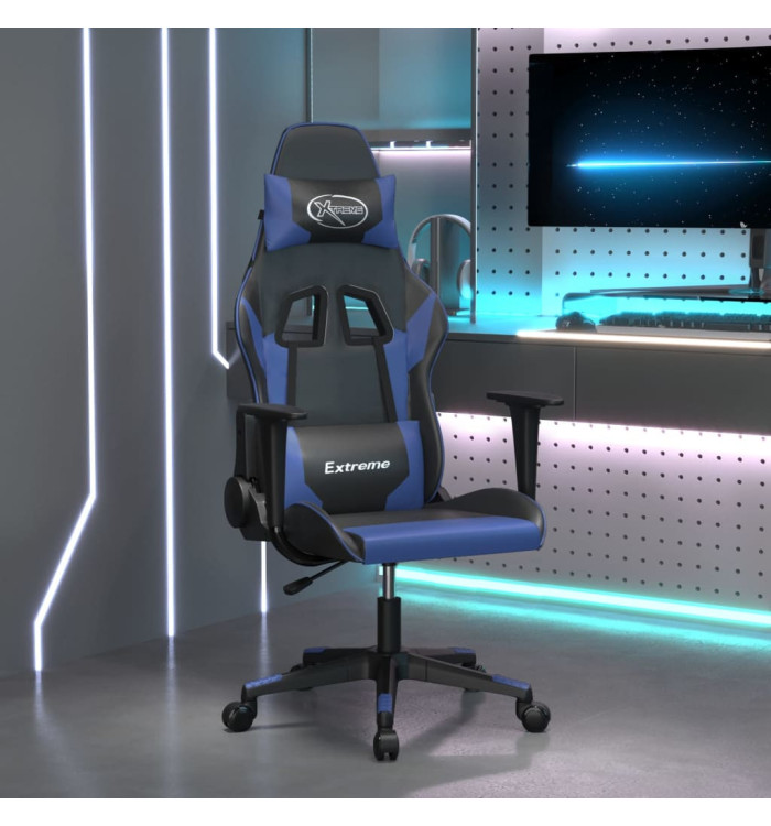 Chaise de jeu Noir et bleu Similicuir | Mobilier & Déco